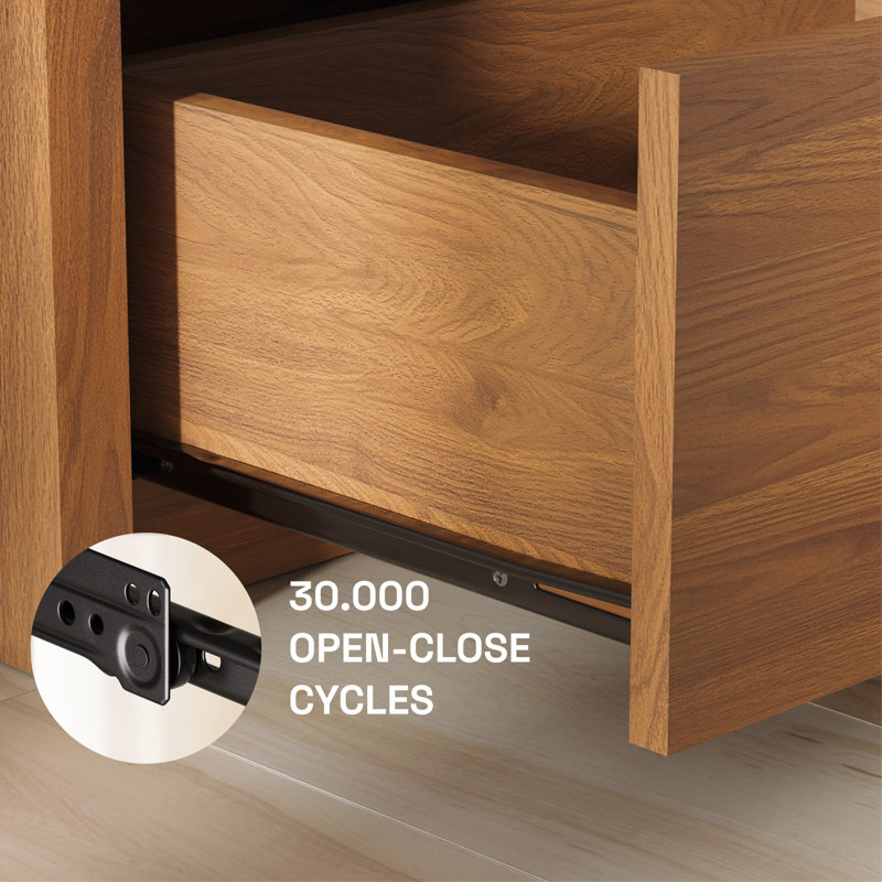 23” 2 Drawer Nightstand, Honey Oak
