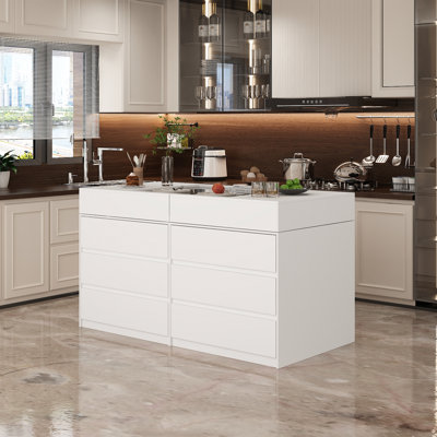 63"W Double Side Kitchen Island by Latitude Run