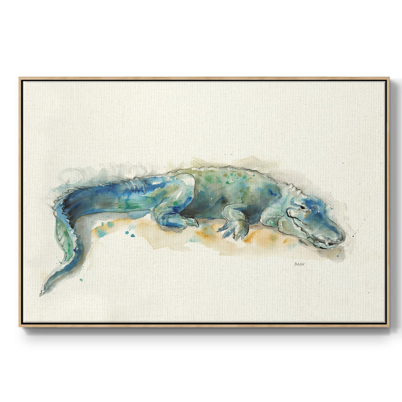 Retreating intérieur - reproduction de cadre flottant sur toile, H 27 po x l 41 po x P 2 po, Bois naturel
