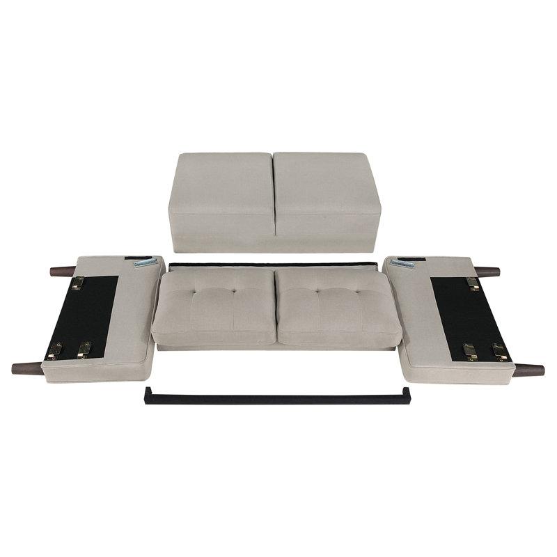 Causeuse capitonnée rembourrée, Beige