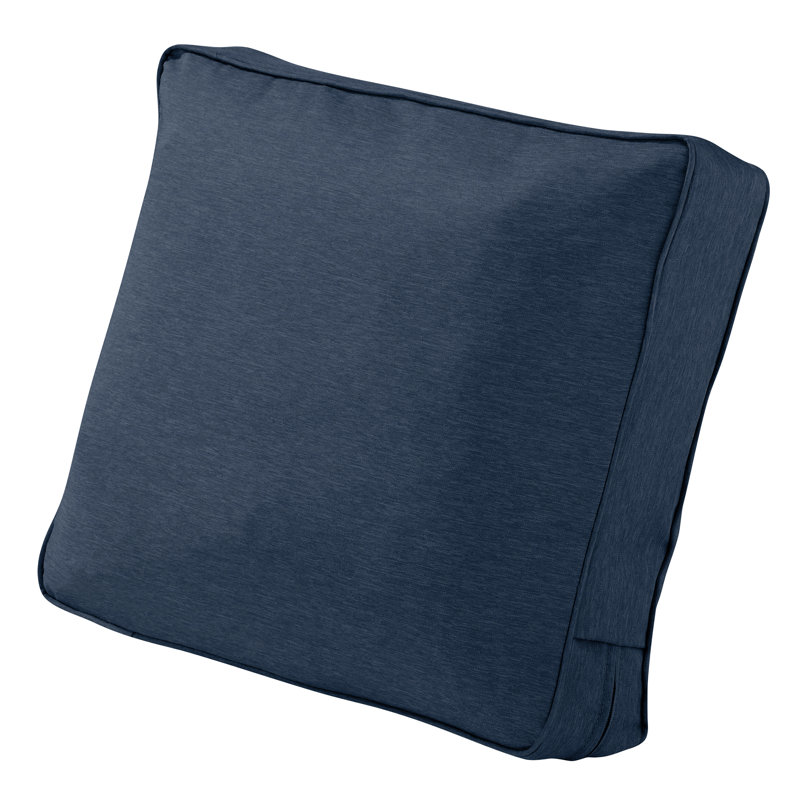 Montlake Outdoor 4'' Dining Chair Back Cushion, Heather Indigo Polyester, 15" H x 25" W x 4" D