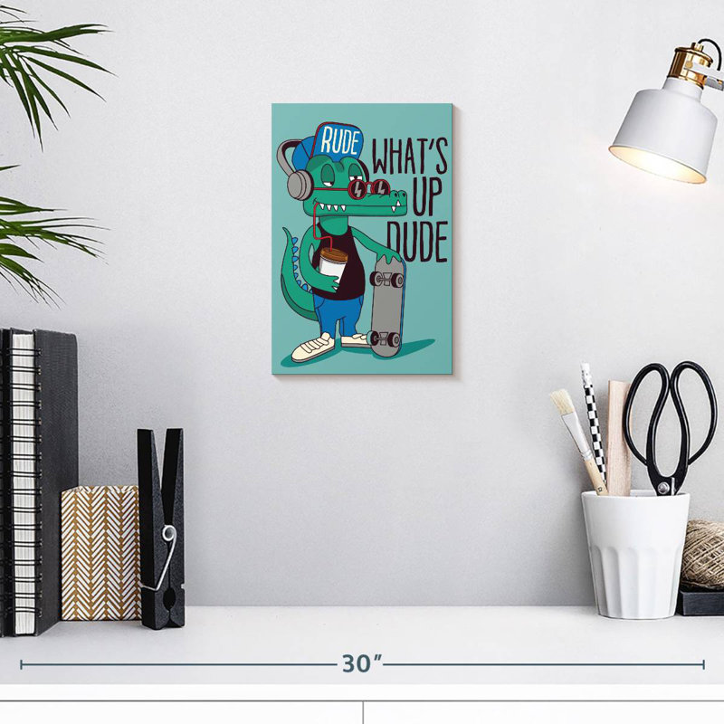 «What Up Dude», typographie amusante, H 12 po x l 8 po
