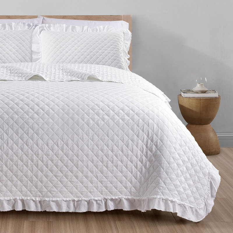 Bashira Modern & Contemporary Polyester Quilt, King Quilt + 2 King Shams, Blue