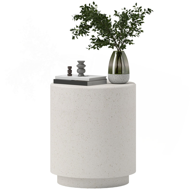 Table d'appoint ronde HOMcom, table d'appoint légère avec finition terrazzo, table de bout avec 4 pieds réglables pour l'intérieur et l'extérieur
