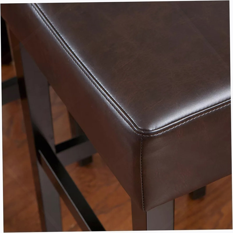 Ensemble de 2 tabourets de bar à hauteur de comptoir en cuir 30 po