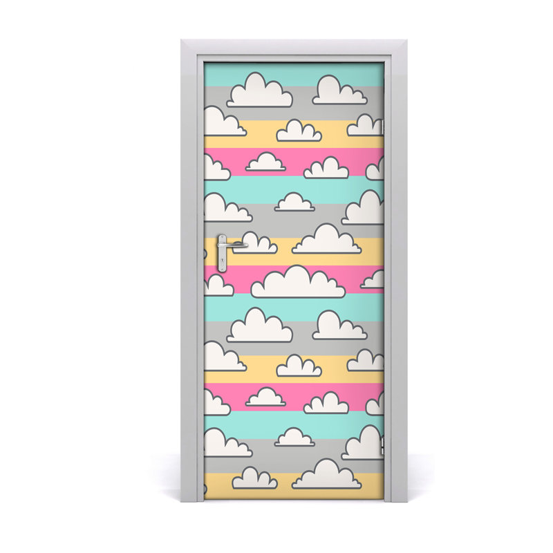 S Clouds Colored Background Door Decal