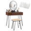 Ensemble coiffeuse avec tabouret avec miroir Lachapelle-1108036044