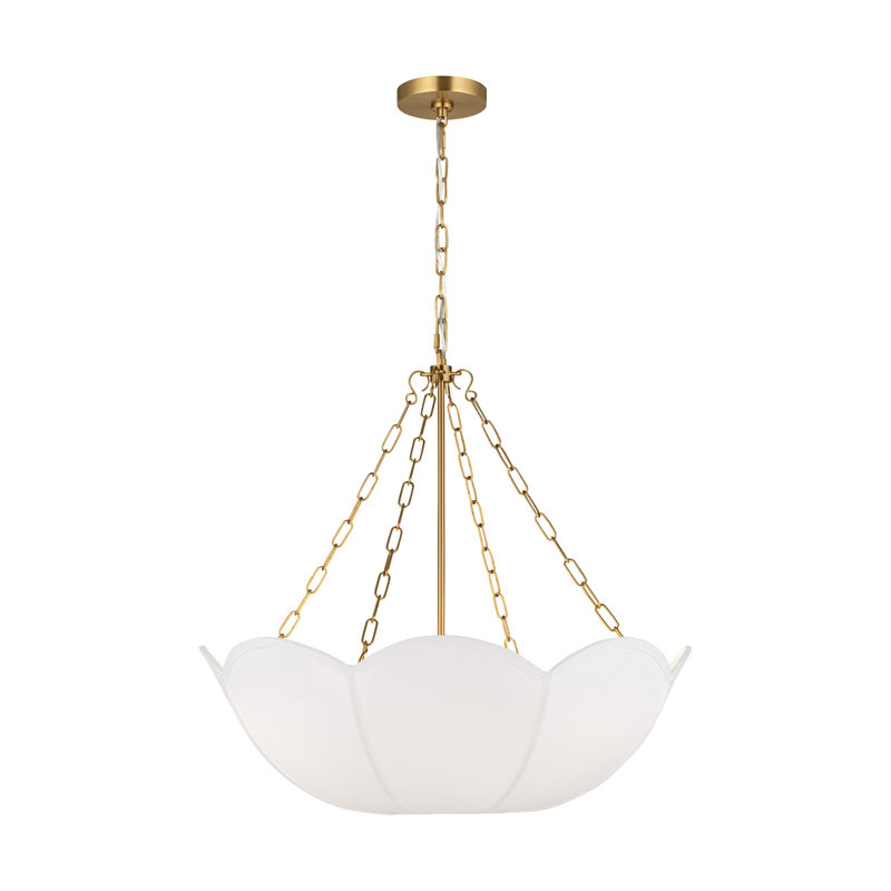 Stassi 4-Light Chandelier, Burnished Brass, 3 Lights, 23.75" H x 24" W x 24" D