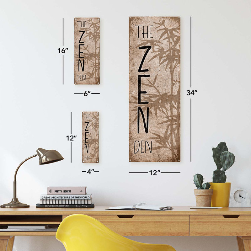 The Zen Den - Impression sur métal, Métal, H 11,5 po x l 31 po x P 0,04 po