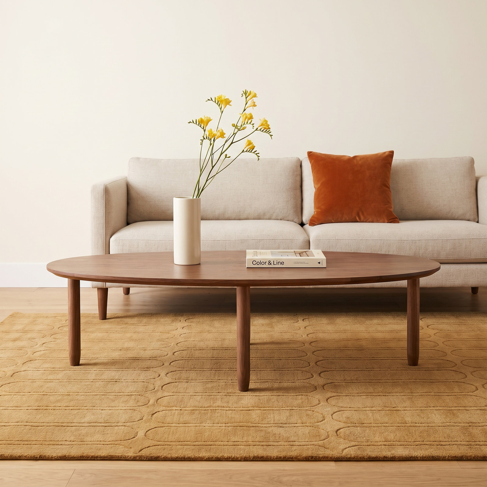 Swole Single Coffee Table, Walnut