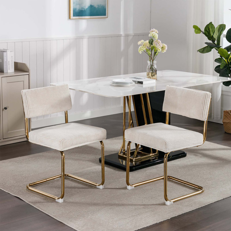 Tabouret court 20 po Okey, Velours côtelé beige