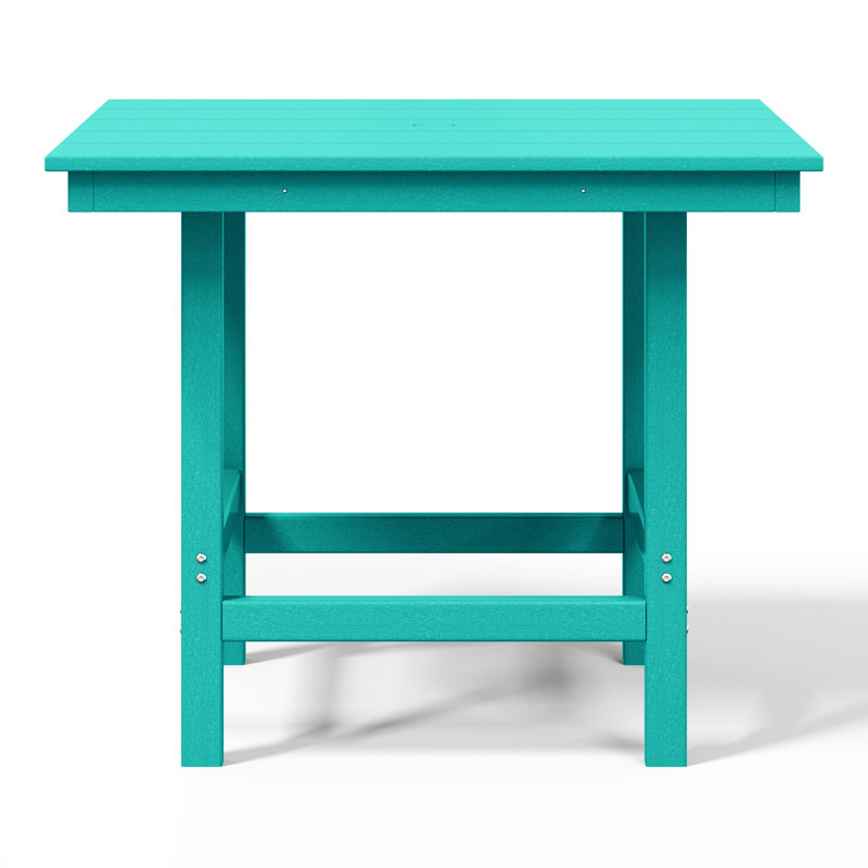 36" Square Patio Dining Table, Turquoise