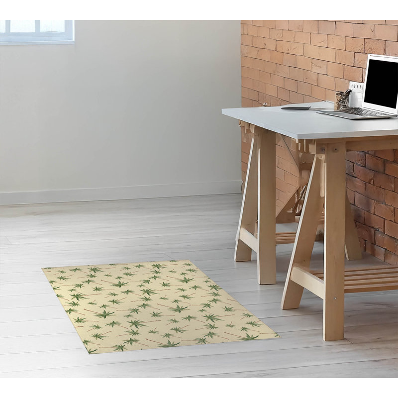 Tapis de bureau léger Summer Palms, L 36 po x P 60 po, Jaune