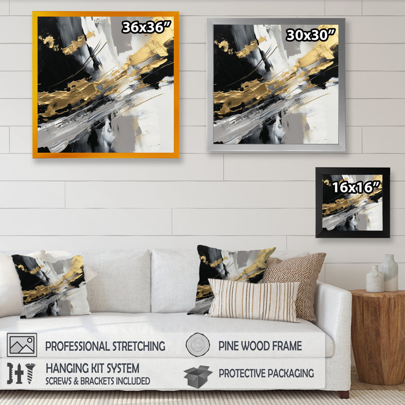 Mystery Awakening II - reproduction d'art sur toile abstraite encadrée, H 16 po x l 16 po x P 1 po