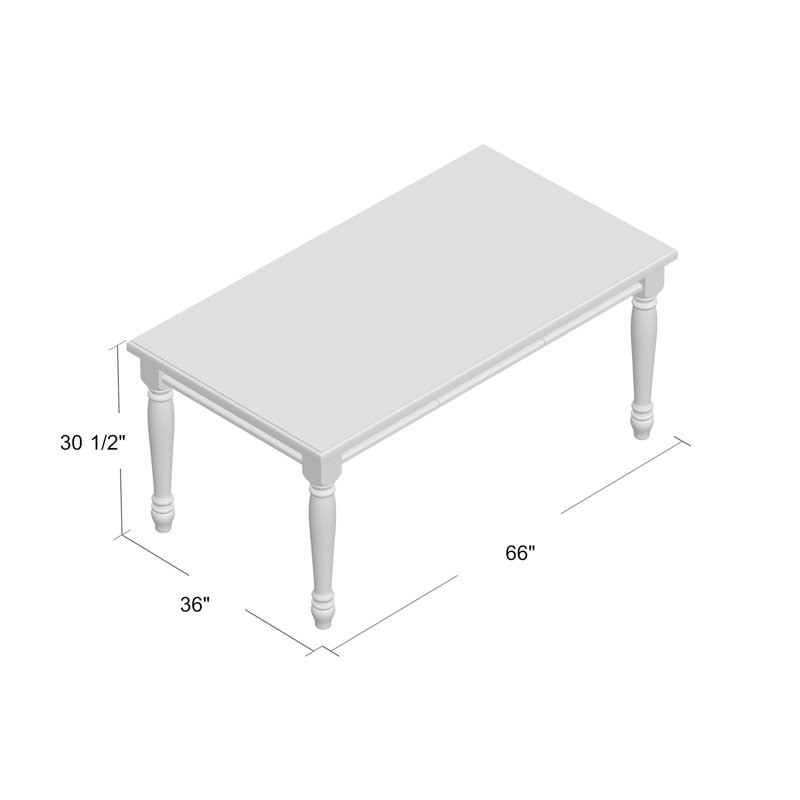 Table de salle à manger Larchwood, Blanc cassé