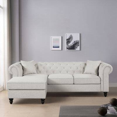 Persephone Oatmeal 2-piece Sectional with Chaise