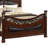 Meo  Bed, Padded Carved Dark Brown Faux Leather Upholstered-106065190