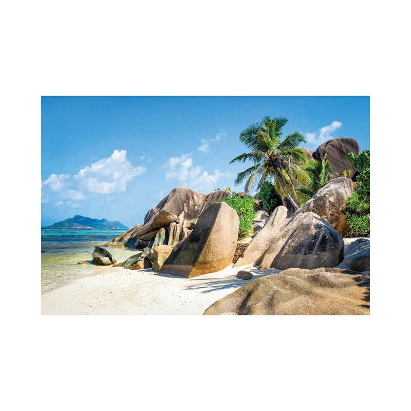 Beach Anse Source D'Argent, La Digue, Seychelles by Jan Becke - Wrapped Canvas Print, 20.32 cm H x 30.48 cm W