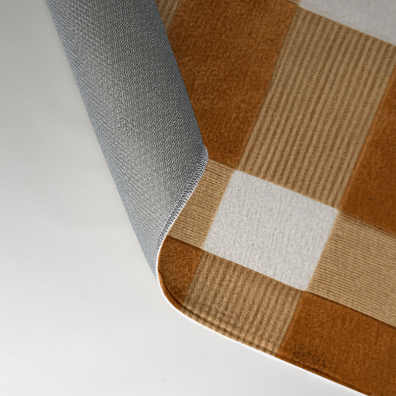 Tapis d'intérieur et d'extérieur à carreaux brun, Rectangle 5 pi x 7 pi