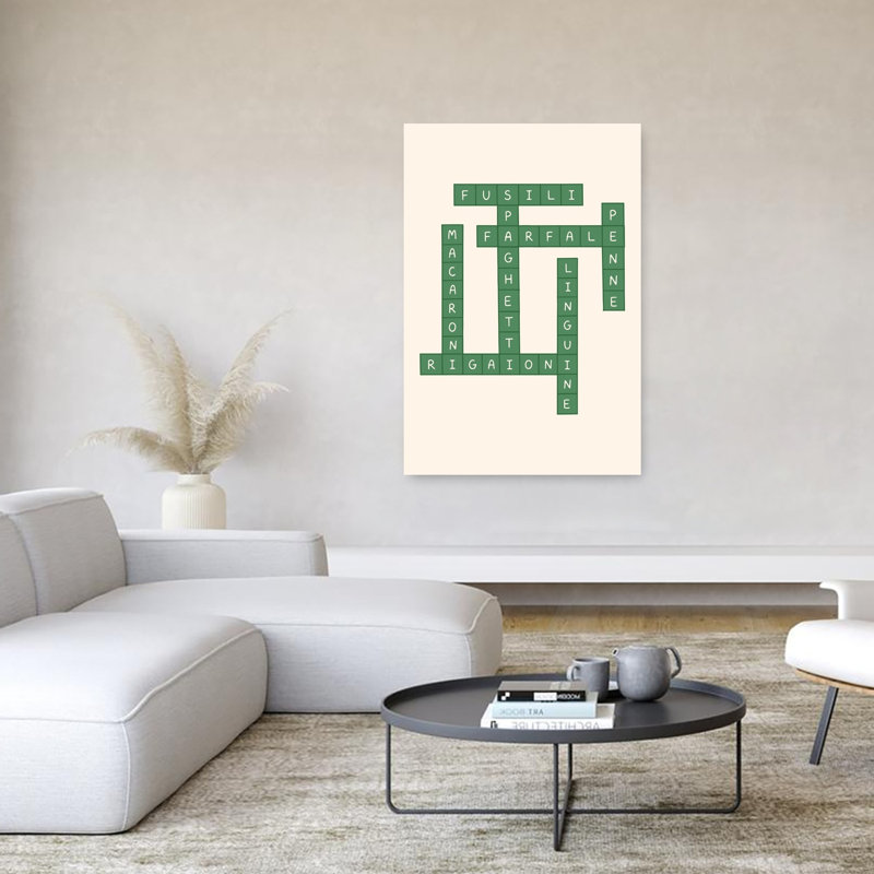 "Italian Pasta", art mural contemporain, H 60 po x l 40 po