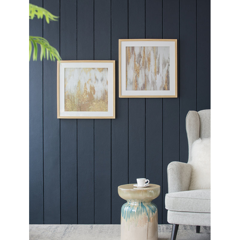 Chalyse Under Glass - Ensemble de 2 peintures sur toile encadrées