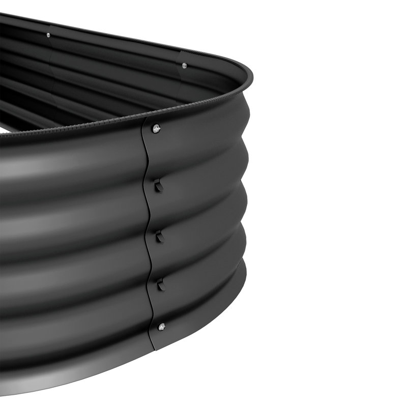 Denishia 6.4x2x1FT Galvanized Oval Raised Garden Bed Metal Outdoor Elevated Planter Box for Vegetables, Flower