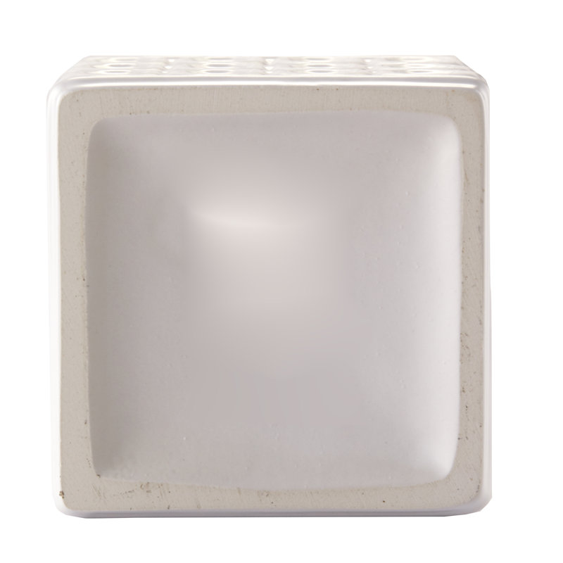 White Ceramic Fluted Square Bud Vase