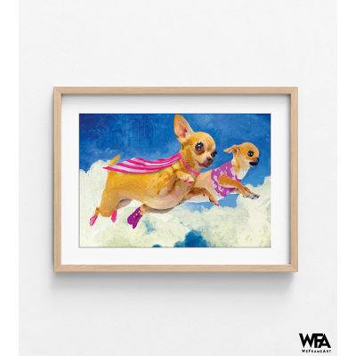 Super Chihuahua Painting Print, Pet Wall Decor, Small Dog Painting, Cute Small Dog Wall Art, Funny Chihuahua Art, Wall Art