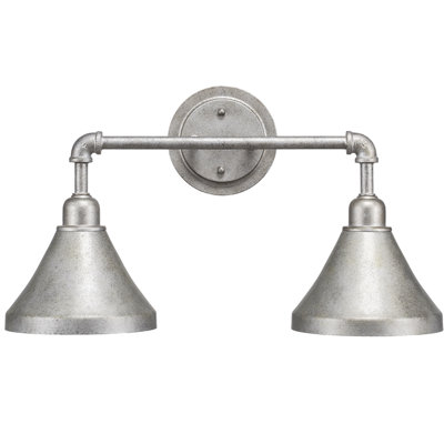 Eilif Vintage 2 Light Bath Bar With 7" Cone Metal Shade