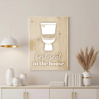 Toilette de siège dans la maison, reproduction d'art sur toile tendue sur toile (ensemble de 1)