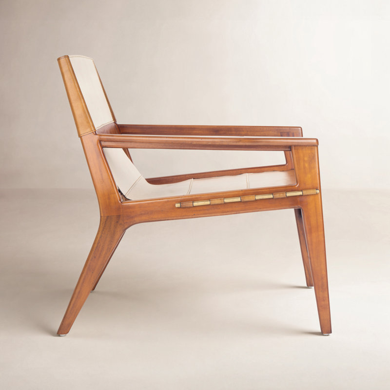 Tesso Leather Armchair, Brown Genuine Leather, Brown