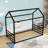 Montessori-Inspired House-Shaped Metal Floor Bed With Roof-228661972-228661973