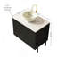 Meuble-lavabo de salle de bain 24 po avec lavabo, meuble-lavabo de salle de bain autoportant avec cuve en céramique avec motif de pierre et comptoir en bois fritté blanc Carrara-126233167-126233164