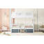 Structure de lit double en bois pleine grandeur, blanc-739740822-739740823