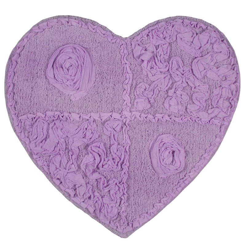 Schoenberger Heart Shape Bath Rug 25"x25", Purple