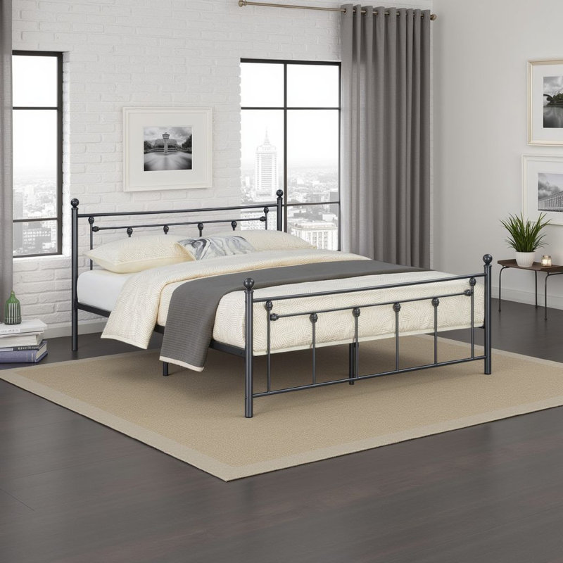 Lit plateforme Angela, Gunmetal, Grand