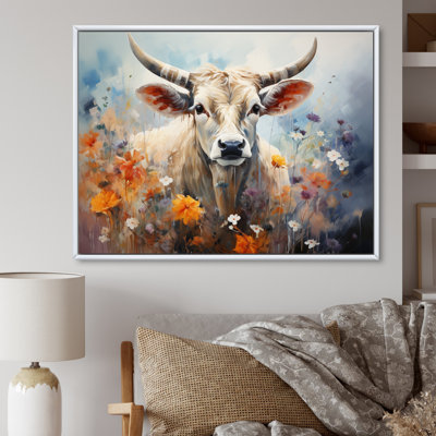 Vache harmonie florale II - imprimé
