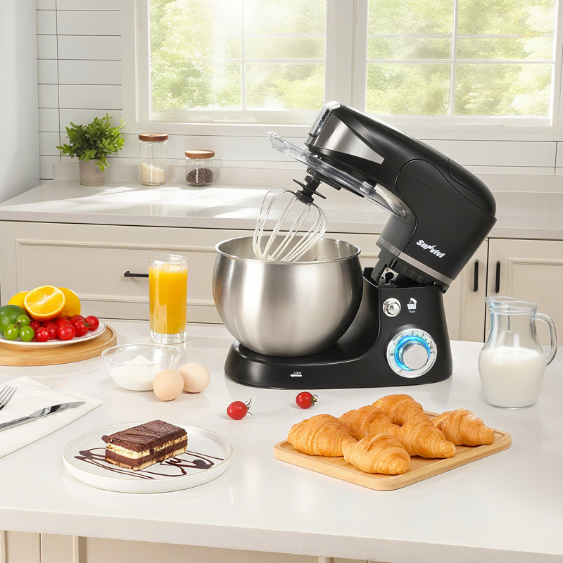 Mélangeur de cuisine 3 en 1: mélangeur sur socle, robot culinaire et mélangeur avec 6 vitesses et bol de 6,5 pintes