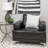 Parkland Collection Transitional Striped White 20" x 20" Pillow