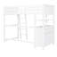 Lit mezzanine simple avec bureau et tiroir - Pièce de chambre polyvalente, espace de travail blanc, idéal pour les petites chambres-363119654