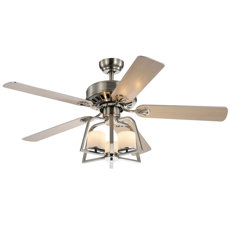 Ventilateur de plafond standard à 5 pales de 52 po avec télécommande et ensemble d'éclairage inclus Tyreke