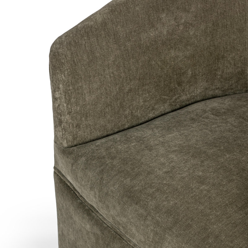 Fauteuil d'appoint pivotant Valencia, Mousse olive
