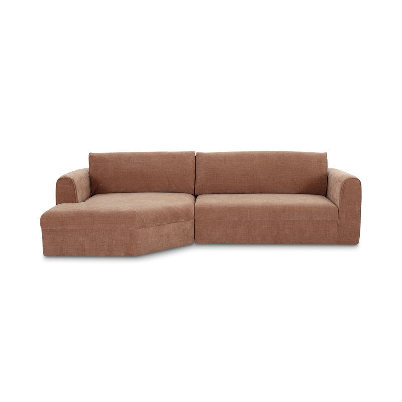 Canapé modulaire à méridienne 2 pièces 112 po Aalin, Tissage texturé en argile italienne , Orienté à gauche (vu de face)
