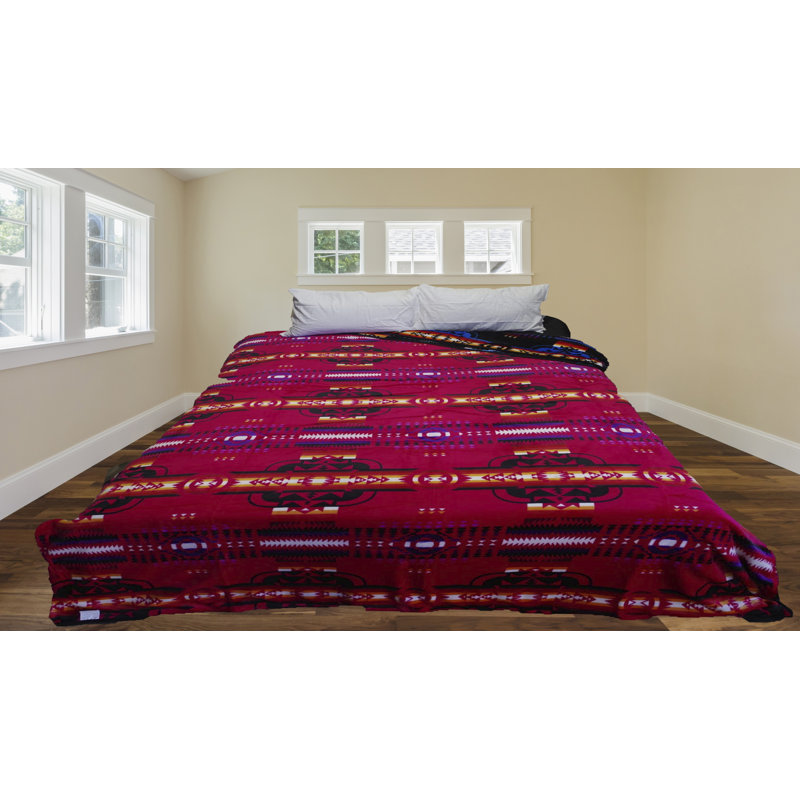 Couverture en flanelle Tribal Southwest, Double, Rouge