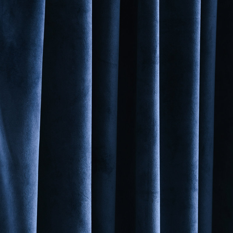 Rust Velvet Blackout Pleated Window Curtain Panels