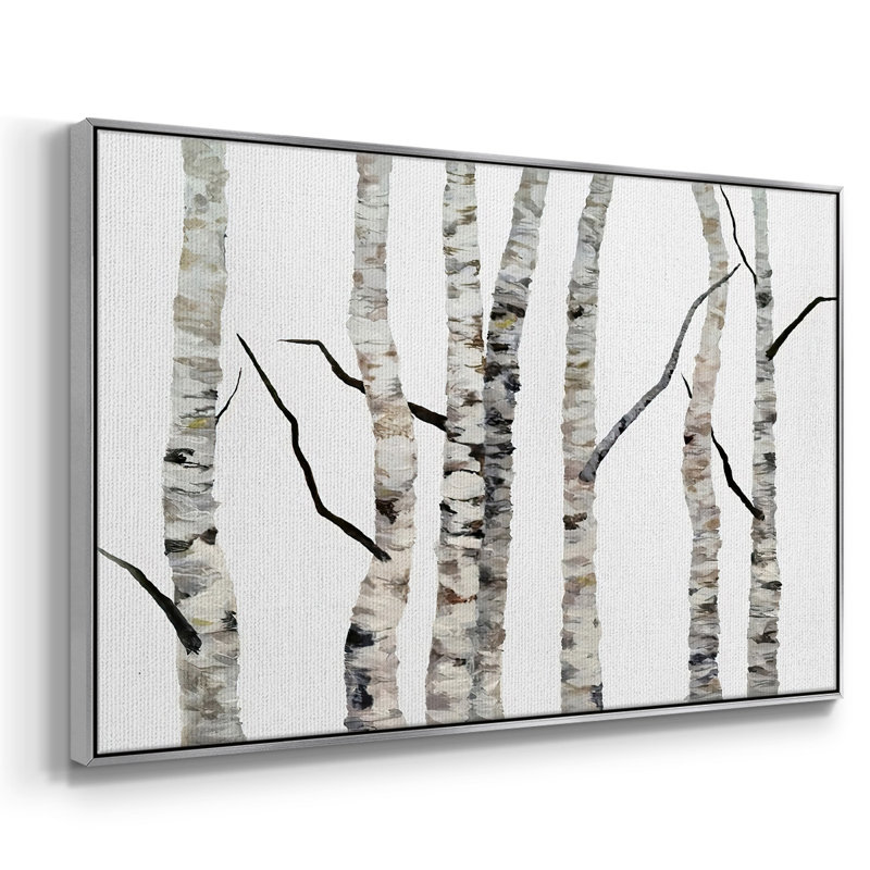 Birch Trees II, reproduction d'art sur toile, Argent, H 25 po x l 37 po x P 2 po