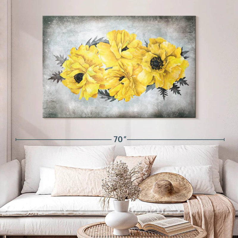 Coquelicots jaunes en pleine floraison Harnek, H 34 po x l 51 po