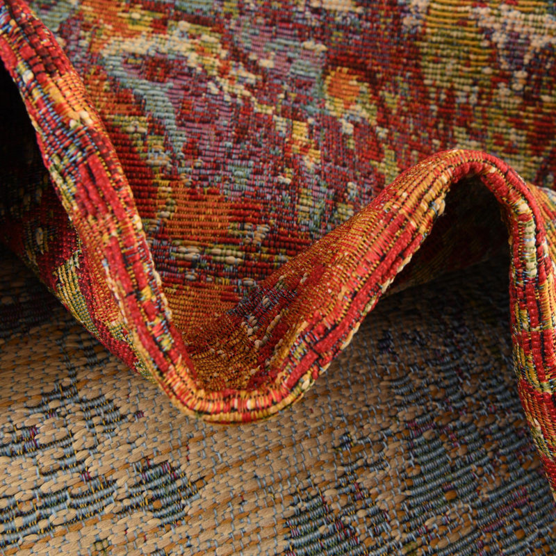 Tapis d'intérieur / extérieur multicolore à motif abstrait Trona, Tapis de couloir 2 pi 7 po x 12 pi
