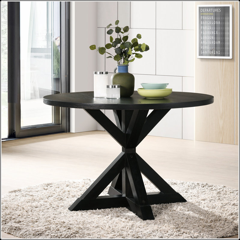 Windvale Cross-Buck Base Counter Height Dining Table, Black