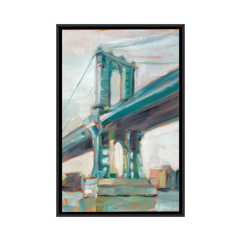 « bridge i », reproduction sur toile, H 26 po x l 18 po x P 1,5 po, Toile avec cadre noir, Pas de tapis